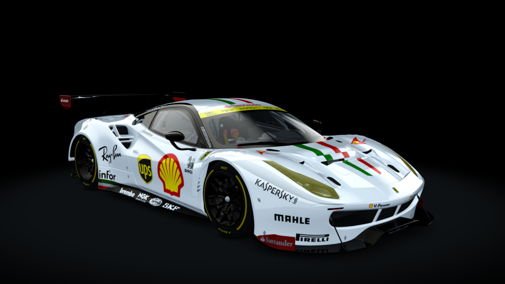 Ferrari 488 GT3, skin Santander_488_GT3_bianco