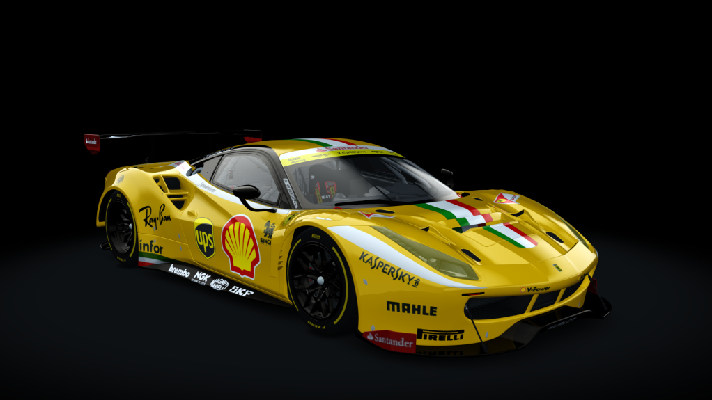 Ferrari 488 GT3, skin Santander_488_GT3_giallo
